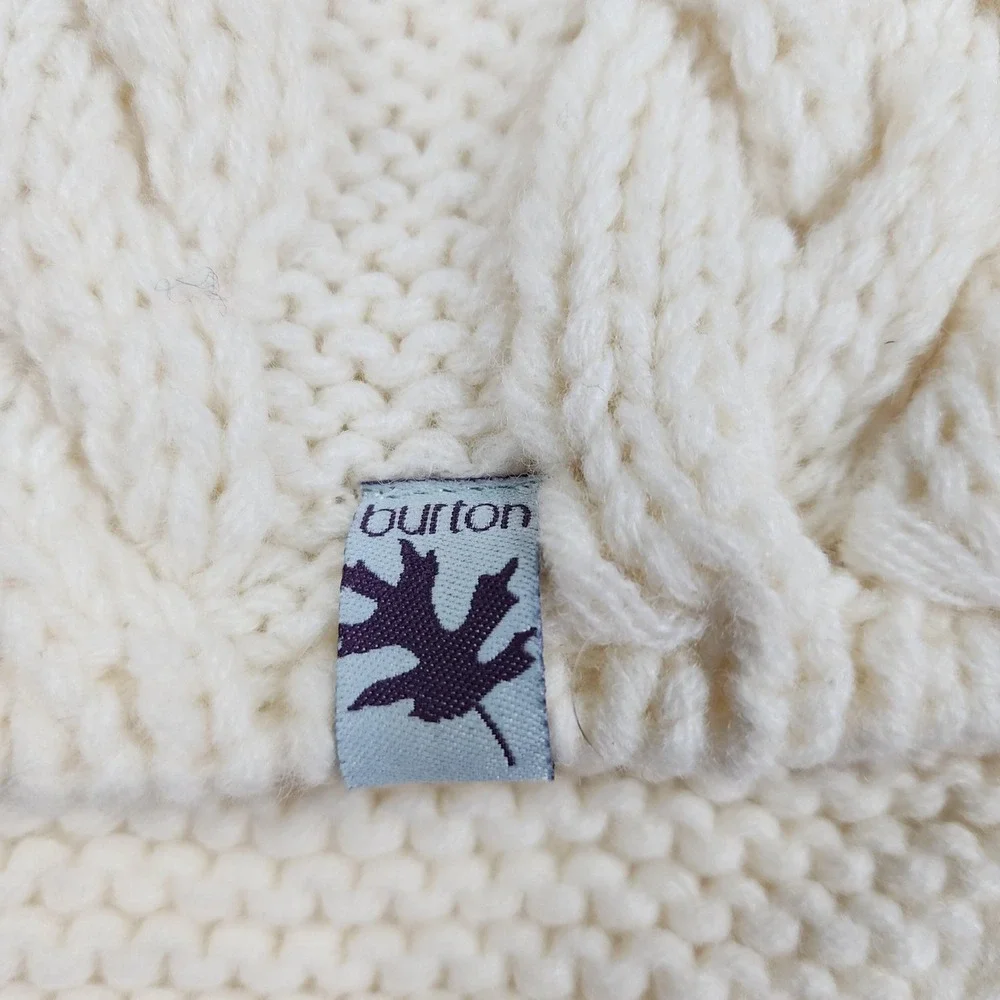 Burton Brimmed Beanie Womens One Size White‎ Rock Salt Knit Snowboarding Wool